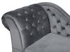 Left Hand Chaise Lounge Velvet Grey NIMES_696816