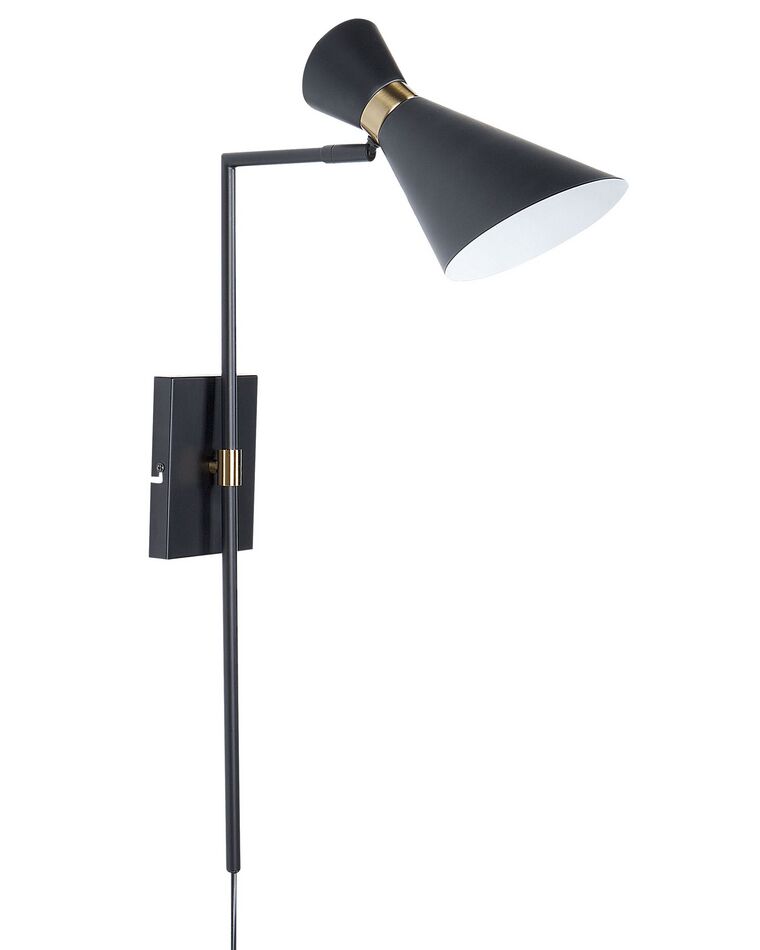 Kovová nástěnná lampa černá MELAWI_879701