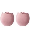 Set of 2 Cotton Baskets Pink PANJGUR_846406