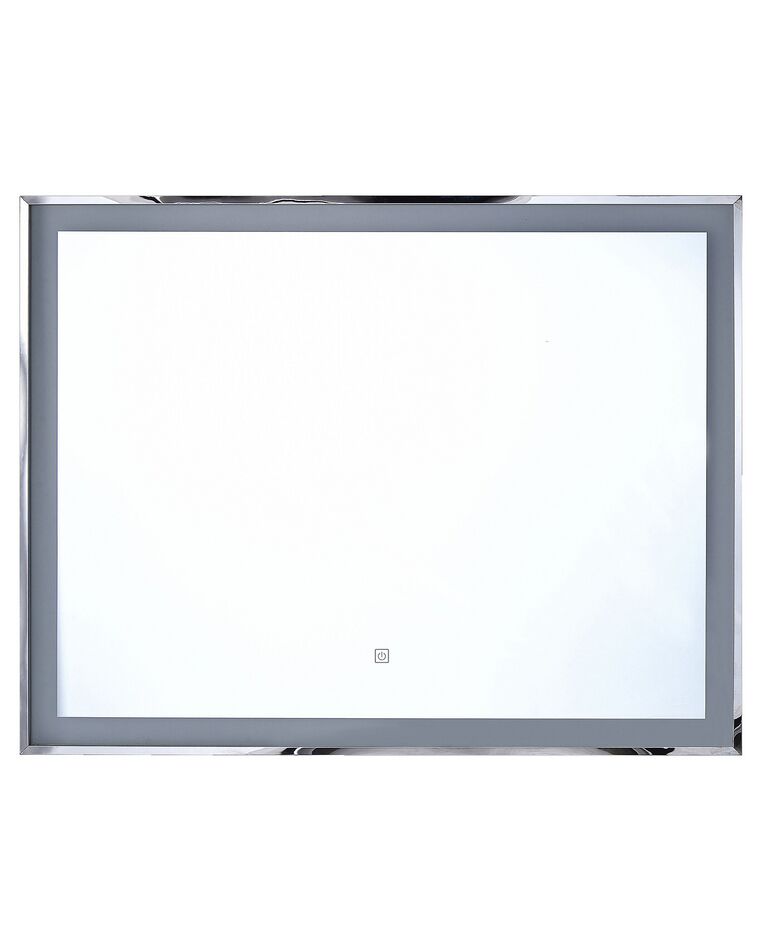Specchio rettangolare da parete a LED 90 x 70 cm argento ARGENS_795565