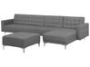 Left Hand Modular Fabric Sofa with Ottoman Grey ABERDEEN_715915