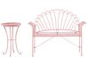 Ensemble de jardin banc et petite table en métal rose CAVINIA_774634