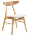 Set of 2 Wooden Dining Chairs Light Wood and Light Beige LYNN_858551