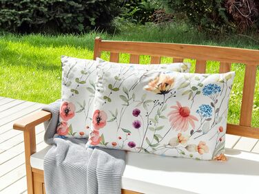 Set of 2 Outdoor Cushions Floral Pattern 40 x 60 cm Multicolour MONESI