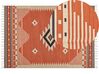 Kelim Teppich Baumwolle orange 160 x 230 cm geometrisches Muster Kurzflor GAVAR_869207