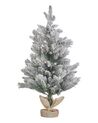 Frosted Christmas Tree Pre-Lit in Jute Bag 90 cm Green MALIGNE_832049