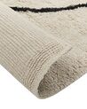 Teppich Baumwolle beige 140 x 200 cm Gesichtsmotiv Kurzflor BAYIR_840014