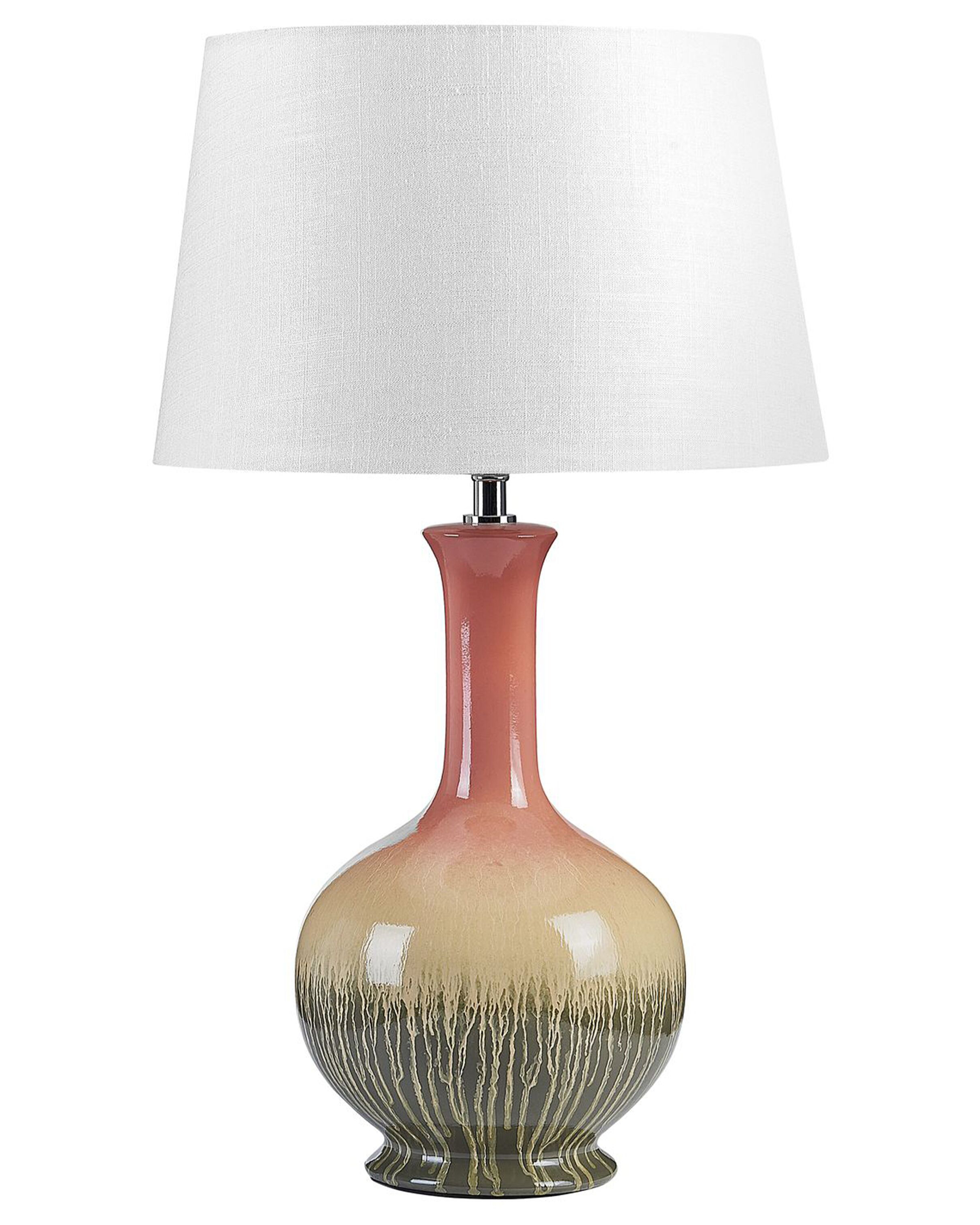 Lámpara de mesa de cerámica/lino multicolor 54 cm NIZAO_843031