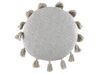 Dekokissen Baumwolle grau mit Quasten ⌀ 45 cm 2er Set MADIA_903808