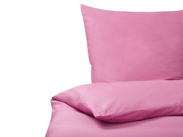 Conjunto de capas de edredão em algodão acetinado rosa 155 x 220 cm HARMONRIDGE