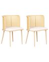 Set of 2 Metal Dining Chairs Light Wood KOBUK_888087