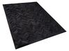 Vloerkleed leer zwart 140 x 200 cm BELEVI_720925