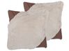 Set di 2 cuscini in finta pelliccia 42 x 42 cm beige EHNAR_801480