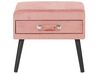 Nachttisch rosa Cord Koffer-Design EUROSTAR_773656