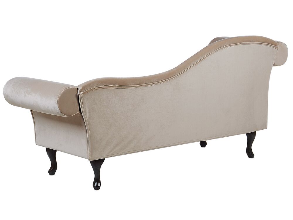 Chaiselongue Samtstoff beige linksseitig LATTES | Beliani.at