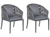 Set di 2 sedie da giardino alluminio grigio scuro LIPARI_808173