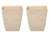 Set di 2 vasi quadrati per interno ed esterno beige 39 x 39 x 43 cm DELOS_841670