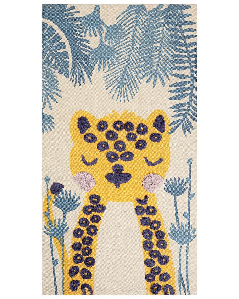 Tapis enfant imprimé léopard en coton 80 x 150 cm multicolore LUAS_866785