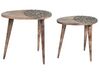 Conjunto de 2 mesas de apoio em madeira escura de mango KHETUA_857310