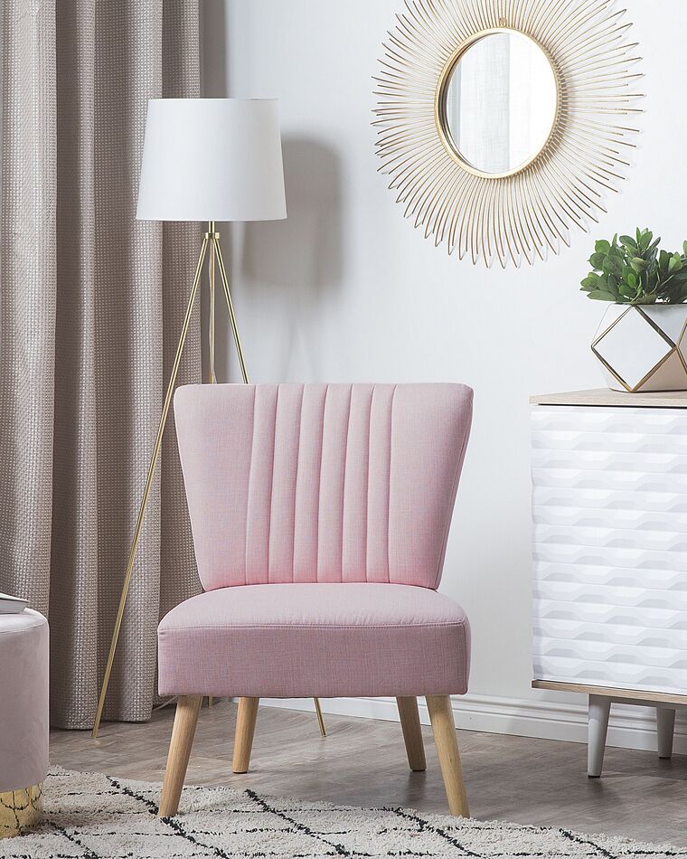 Sillón tapizado rosa VAASA | Beliani.es