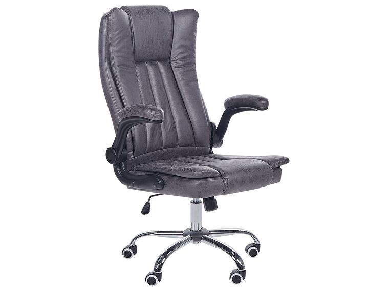 Cadeira de escritório em pele sintética cinzenta grafite SUBLIME_851796