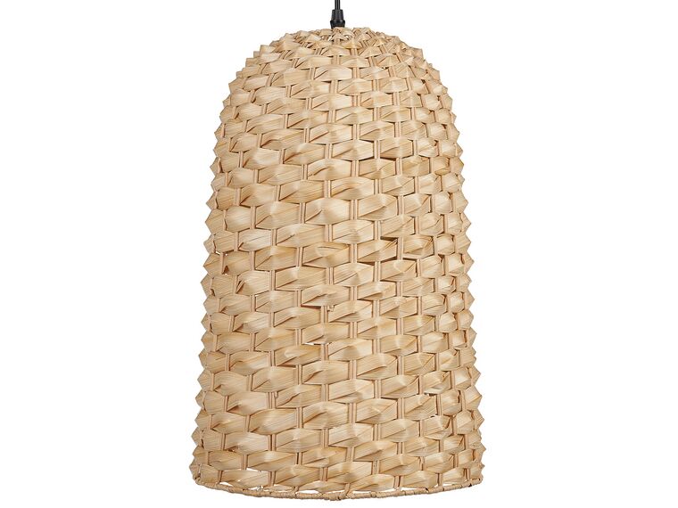 Lampa wisząca bambusowa jasne drewno KERIO_827155