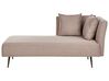 Right Hand Fabric Chaise Lounge Light Brown RIOM_877405
