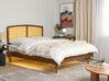 EU King Size Bed with LED Light Wood VARZY_899900