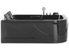 Whirlpool Badewanne schwarz Eckmodell mit LED 170 x 119 cm rechts BAYAMO_821138