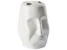 Badezimmer Set 4-teilig Keramik weiß Gesichtsmotiv BARINAS_823187