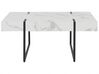 Konferenční stolek bílý mramorový efekt s černou MERCED_820940