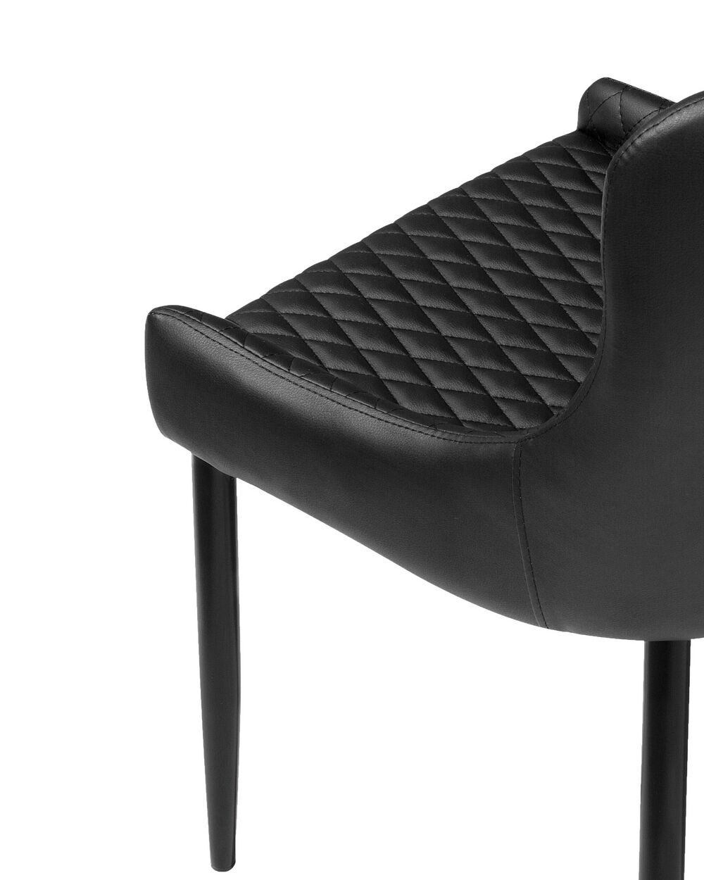 Set of 2 Dining Chairs Faux Leather Black SOLANO Beliani.co.uk