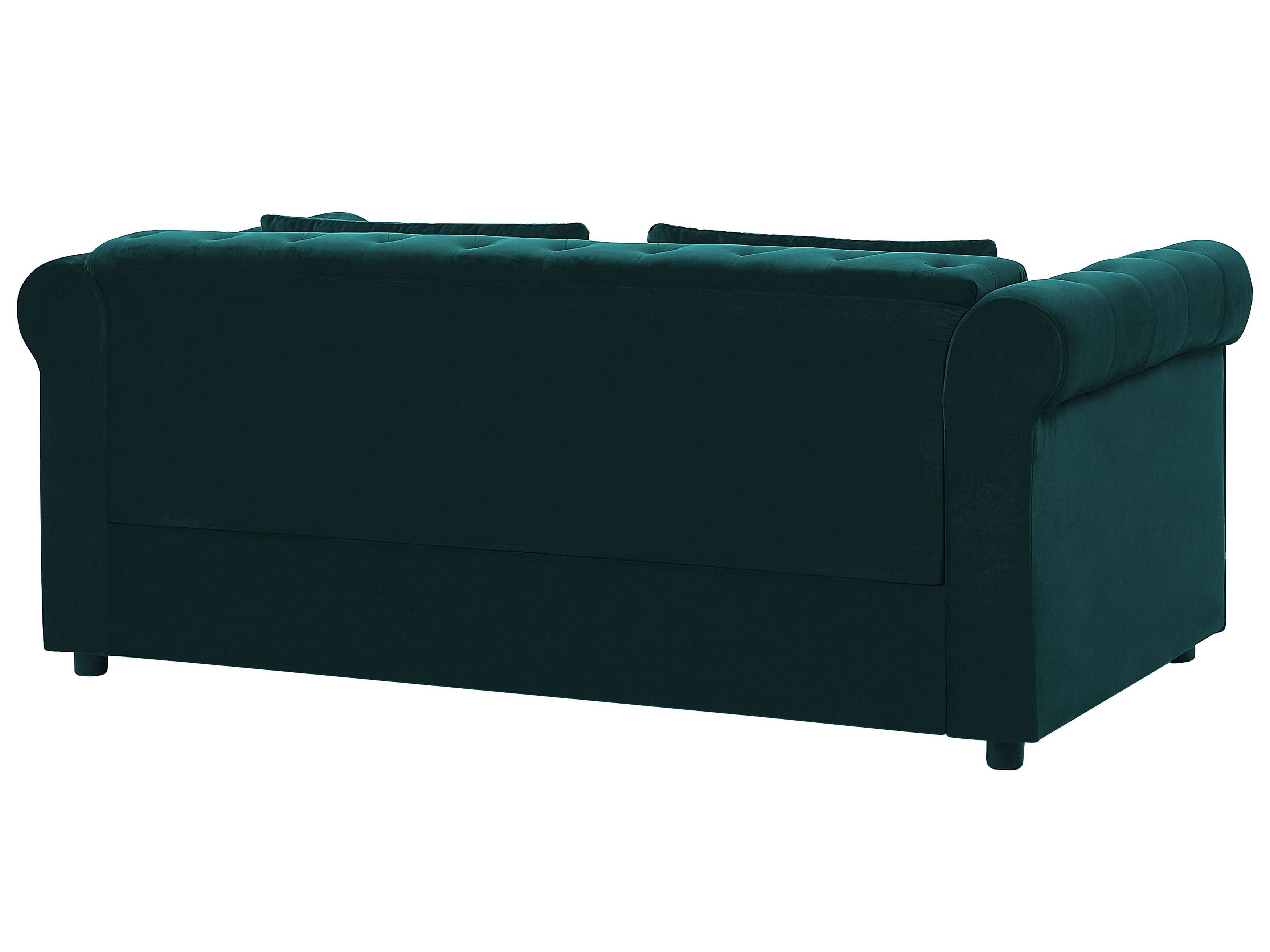 Velvet Sofa Bed Green CHESTERFIELD Beliani.co.uk