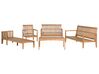 Lounge Set zertifiziertes Holz hellbraun 7-Sitzer Auflagen grau PATAJA_803234