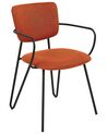 Set of 2 Fabric Dining Chairs Orange ELKO_871851