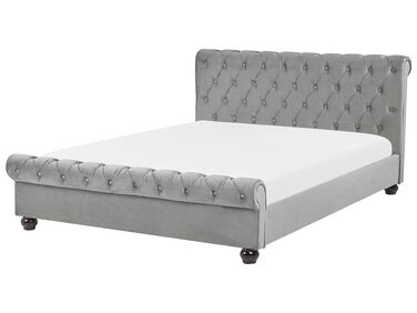 Velvet EU King Size Bed Grey AVALLON