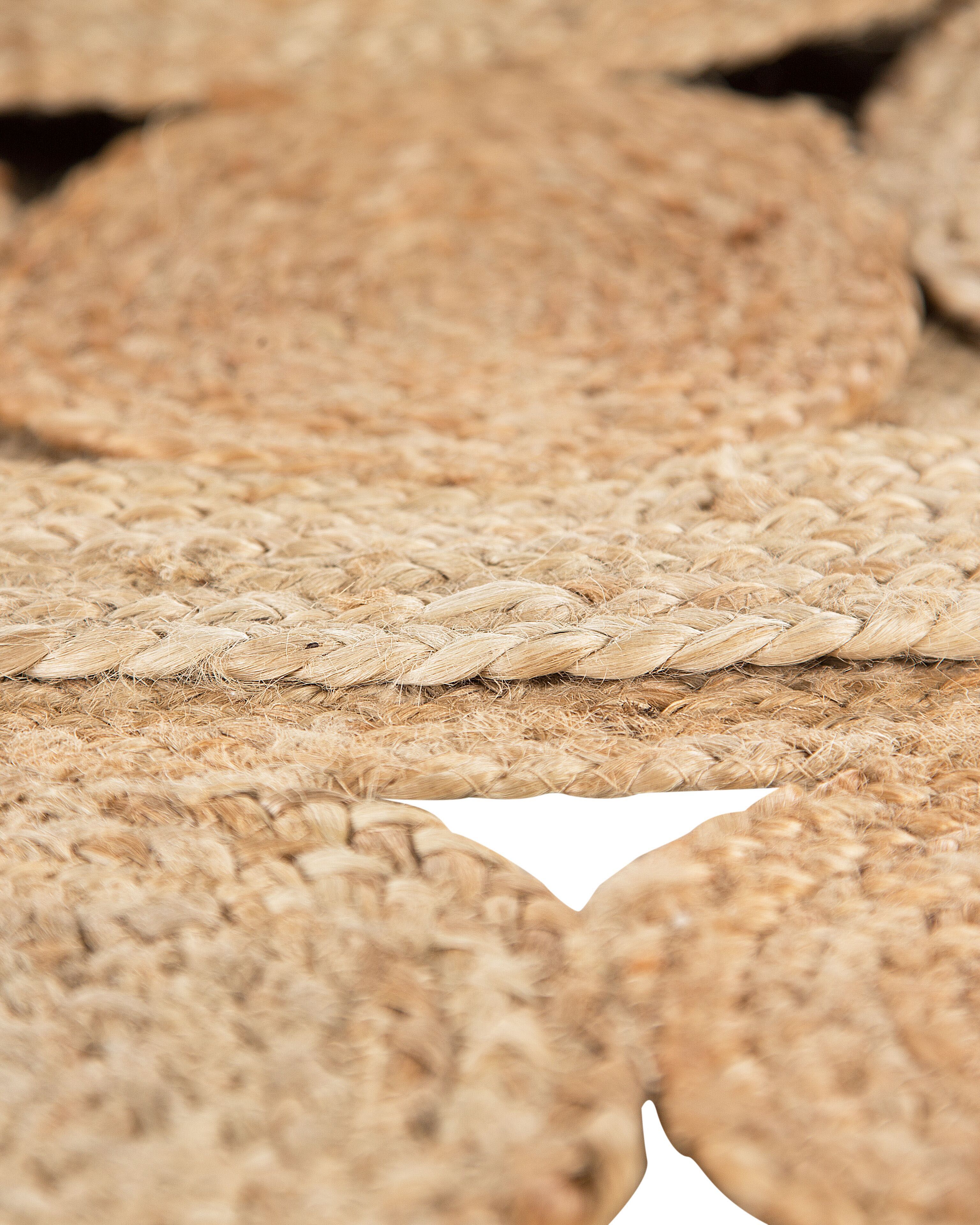 Dywan okrągły z juty ø 120 cm beżowy AHLAT