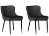 Conjunto de 2 cadeiras estofadas em pele sintética preta SOLANO_703293