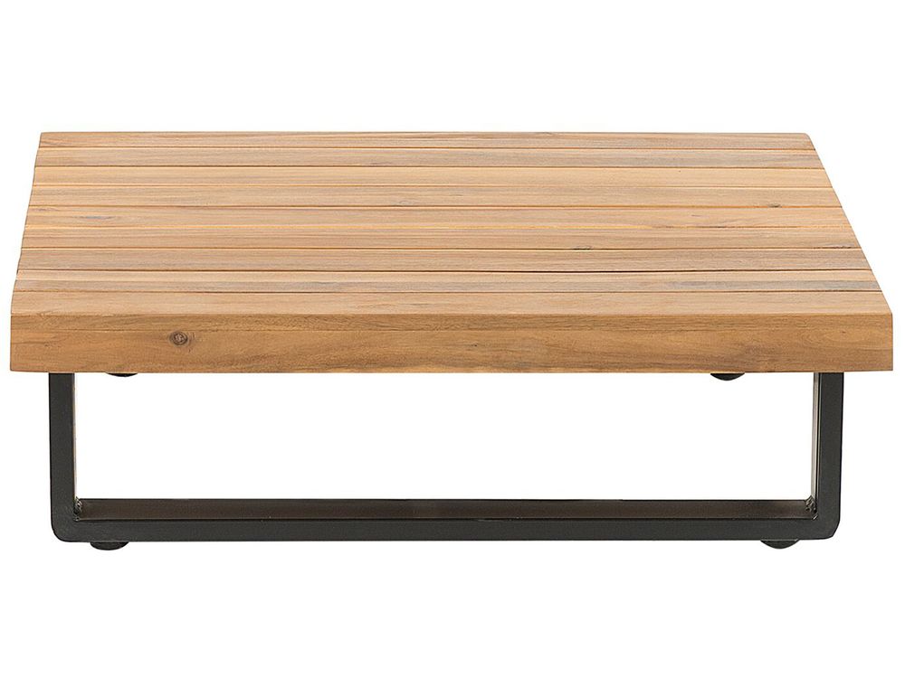 Lounge Set zertifiziertes Holz hellbraun Auflagen grau MYKONOS | Beliani.de