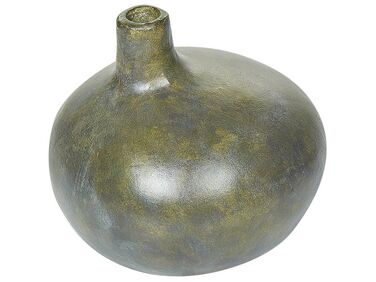 Vase décoratif en terre cuite gris et doré 18 cm KLANG