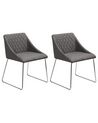 Set of 2 Fabric Dining Chairs Dark Grey ARCATA_808578