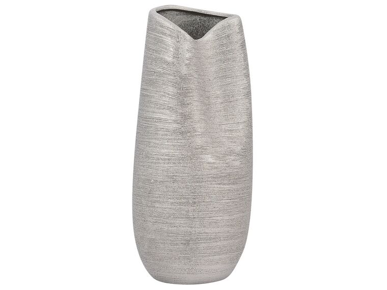 Dekorativní kameninová váza 32 cm stříbrná DERBE_733834