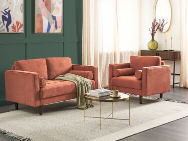 3 Seater Fabric Living Room Set Golden Brown NURMO