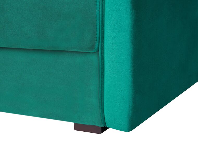 Divano Letto Jasper In Velluto Verde - 3 Posti, Click-Clac, Gambe Cromo, 196x98x91 Cm - Foto 9