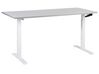 Justerbart skrivebord 160 x 72 cm grå og hvid DESTINES_898807