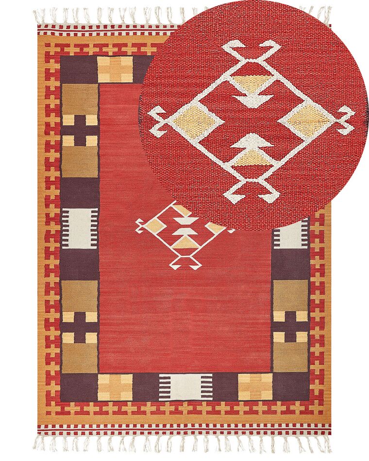 Tappeto kilim cotone multicolore 200 x 300 cm PARAKAR_870172