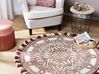 Teppich creme/rot ø 120 cm Mandala-Muster OLTU_756575