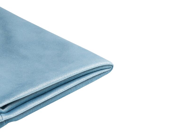 Housse de cadre de lit simple en velours bleu clair 90 x 200 cm pour les lits FITOU_875339