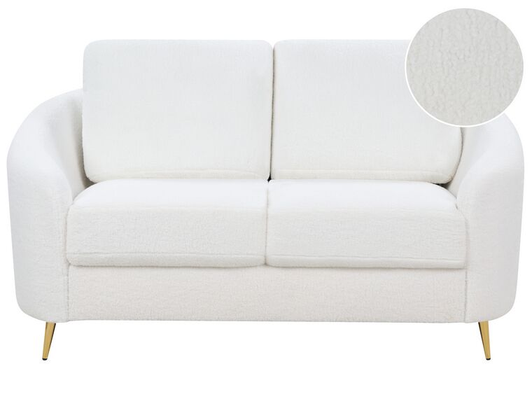2 Seater Boucle Sofa White TROSA_911041