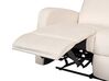 Elektricky polohovateľná zamatová sedacia súprava krémová biela VERDAL_904900